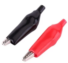 "Full Sleeves 45mm Large Alligator Crocodile Clips Pair Red + Black SKU : 32343308"